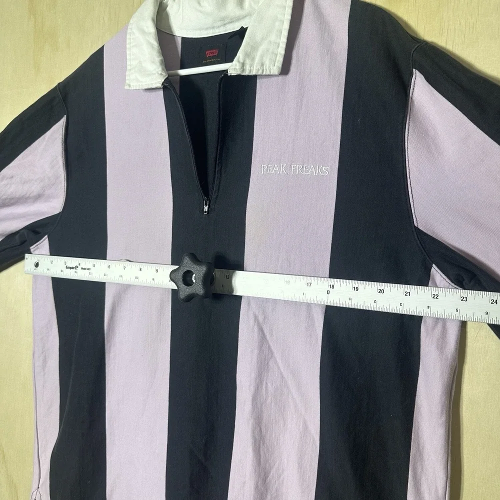 Levis Skate‎ Rugby Long Sleeve Polo Shirt Black Large unique